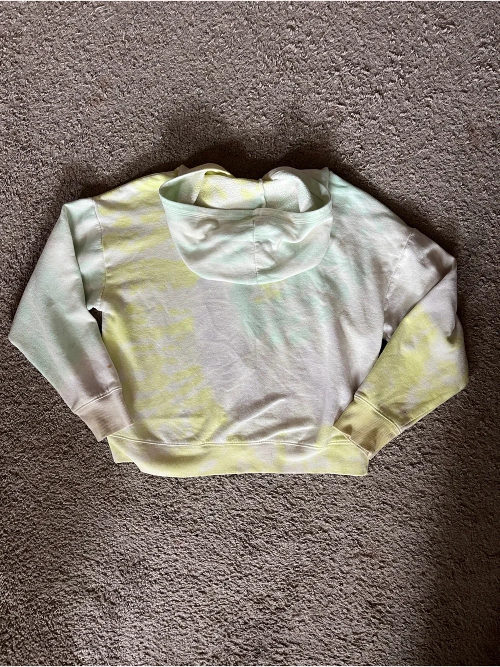 Justice Girls' Tie-Dye Zip Hoodie - Pastel Yellow & Mint